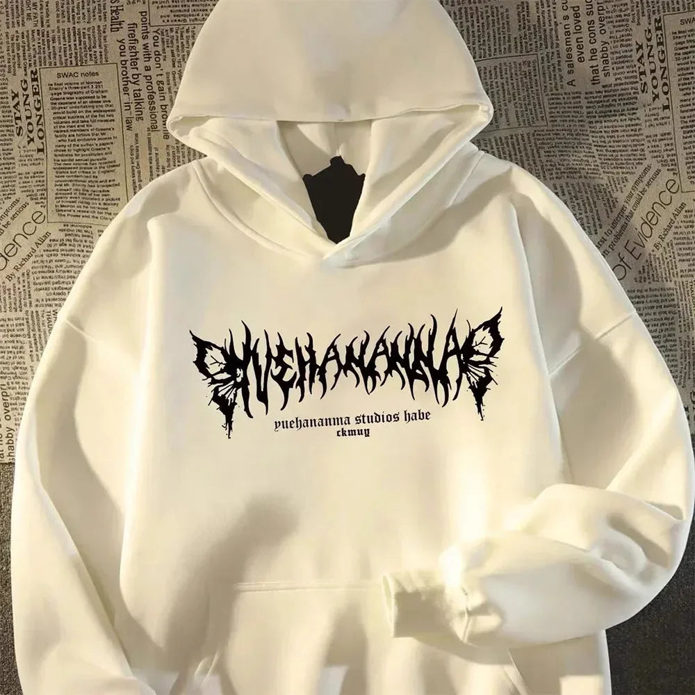 Hoodie Men Graphic Vivid Rose Print Cotton Hoodies American Retro Personality Streetwear