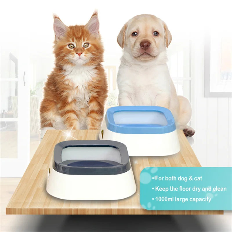 Anti-Splash Floating Dog Water Bowl - 1L No-Spill Large Capacity Drinker