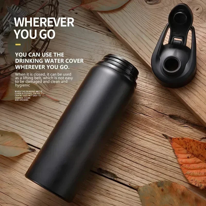 1-15PCS Portable Stainless Steel Bicycle Water Bottle Straight Drinking Outdoors Sports Travel Kettle Metal Water Bottle - PULSE MART