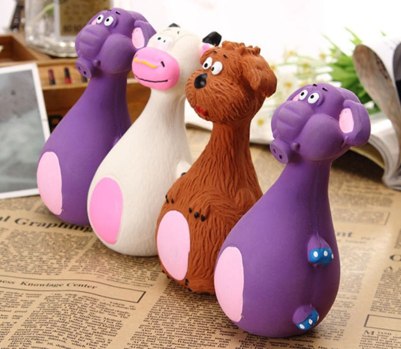 Cartoon Voice Rubber Dog Toy - Tough Molar Cleaner for Teddies & Frenchies