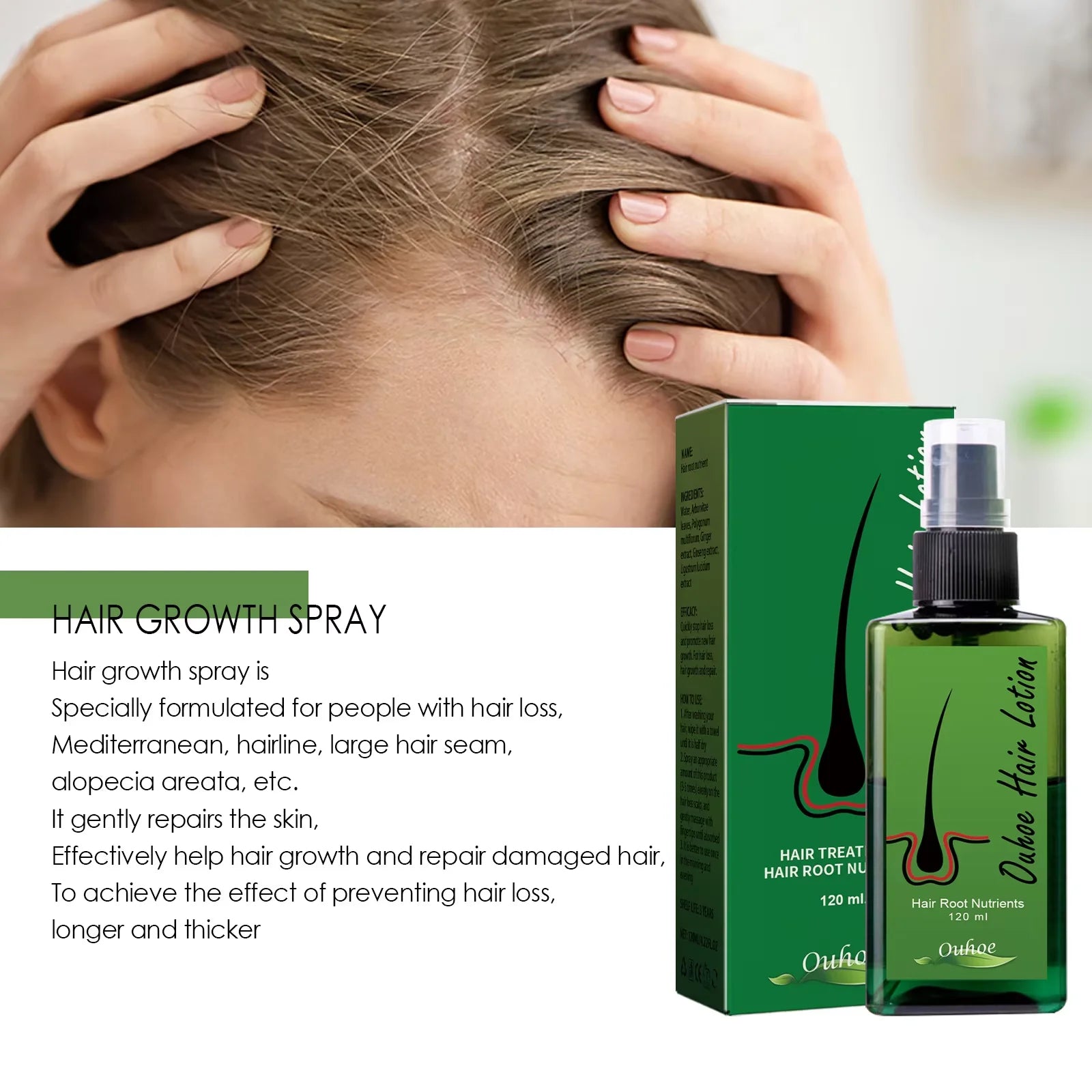 Hair Growth Spray - Anti-Hair Loss and Scalp Repair Treatment for Thickening, Lengthening, and Healthy Hair - PULSE MART