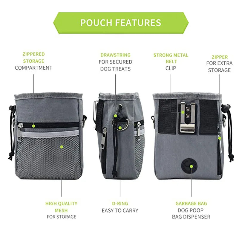 Dog Training Pouch Snack Carrier Outdoor Feeding Waist Bag Portable Foldable Pet Supplies Treat Holder Walking Adjustable Pack