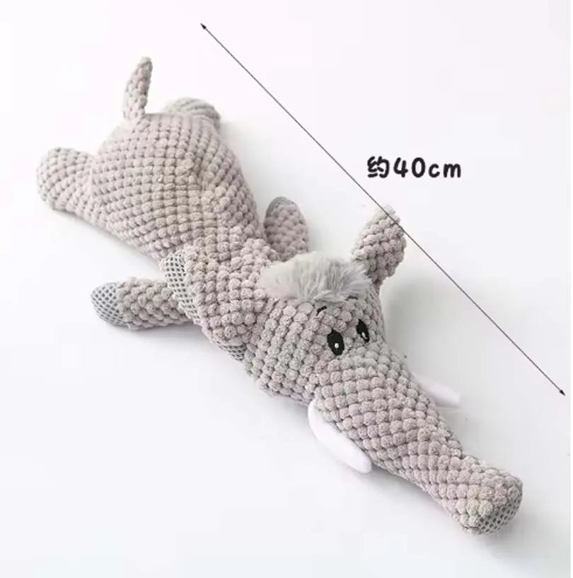 Durable Fleece Plush Dog Toy - Cute Molar Squeaker for Large Breeds