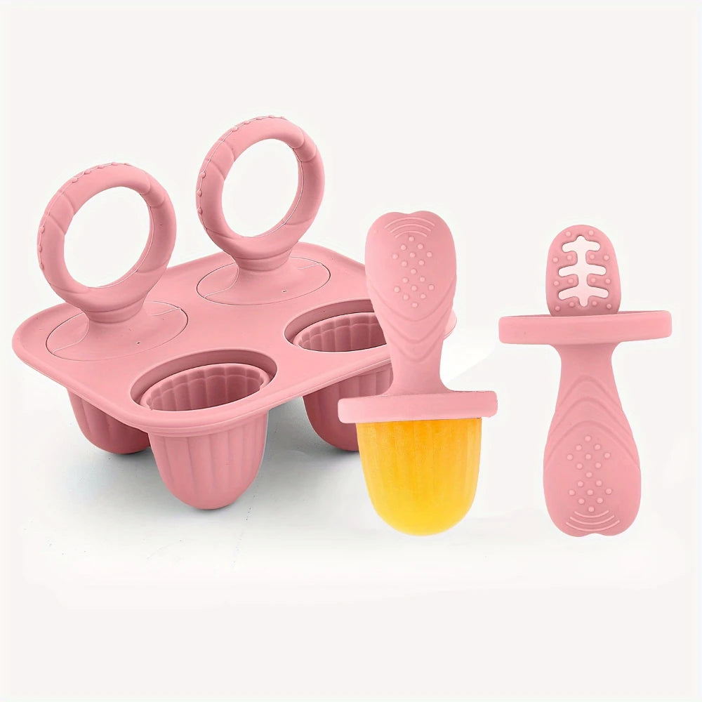 Baby Silicone Mold Set,Teething Teether,Perfect for Freezing Breast Milk, Formula & Smoothies - Essential Baby Feeding Accessory - PULSE MART