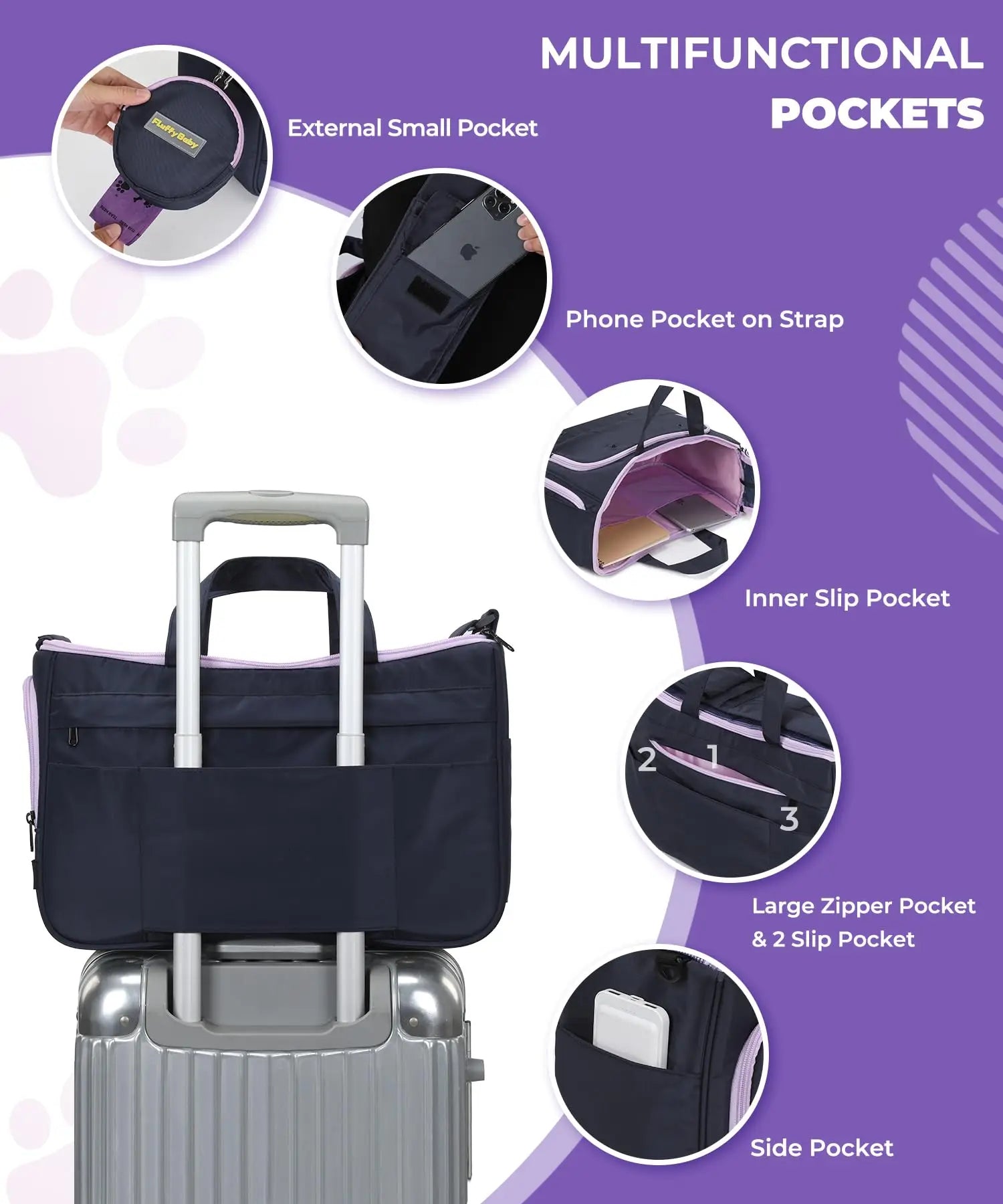 Portable Pet Travel Carrying Bag – Crossbody Handbag for Small Dogs & Cats