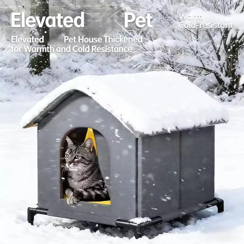 Outdoor Waterproof Pet House – All-Season Shelter for Stray Cats & Small Dogs