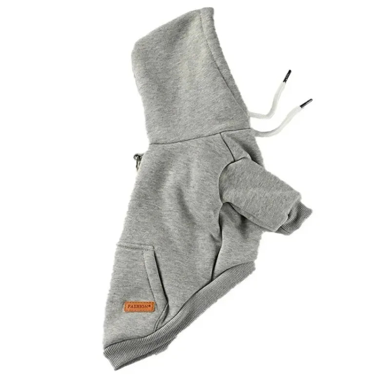 Warm Fleece Outdoor Dog Hoodie - Cozy Sweatshirt Vest for Bulldogs & Huskies