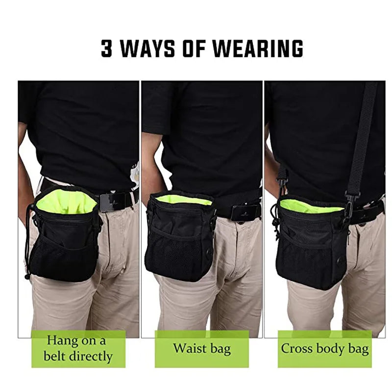 Dog Training Pouch Snack Carrier Outdoor Feeding Waist Bag Portable Foldable Pet Supplies Treat Holder Walking Adjustable Pack