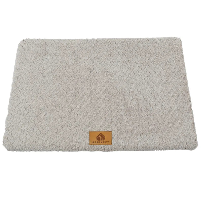 3D Foam Orthopedic Dog Bed, Washable Faux Fur Waterproof Crate Mat