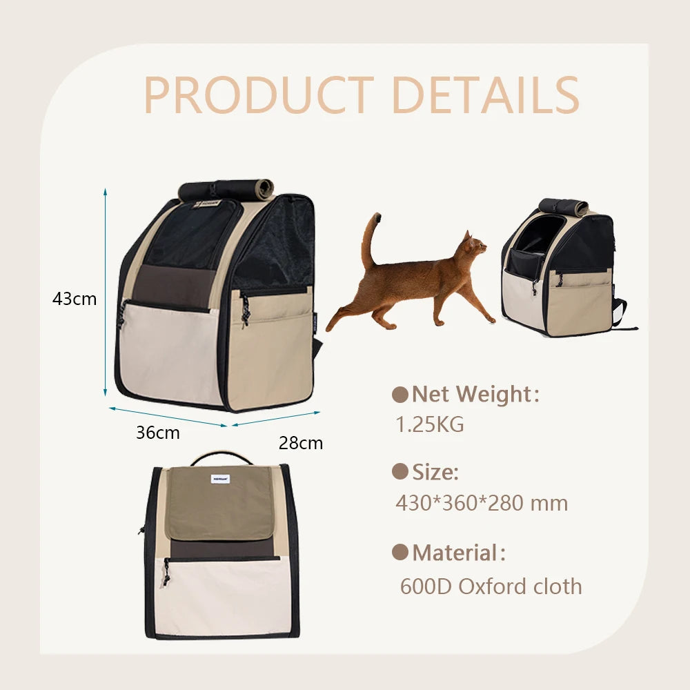 Pet Travel Backpack – Breathable Cat Carrier for Outdoor & Cabin Use
