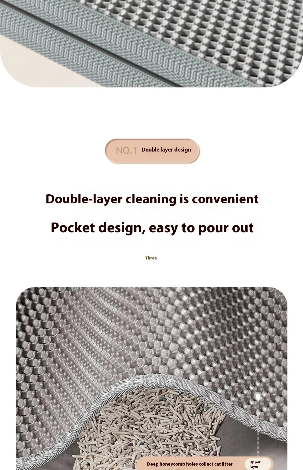 Premium 2-Layer Cat Litter Mat – Waterproof Non-Slip Sand Trapping Technology