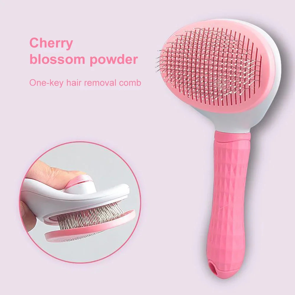 Anti-Matting Long Hair Pet Brush - Self-Cleaning Undercoat Comb
