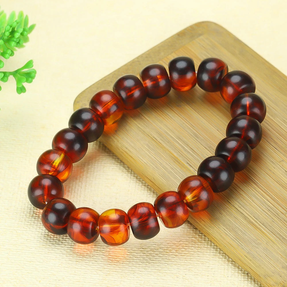 Natural Red Amber Bracelet Men & Women Healing Gemstone,Jewelry Genuine Baltic