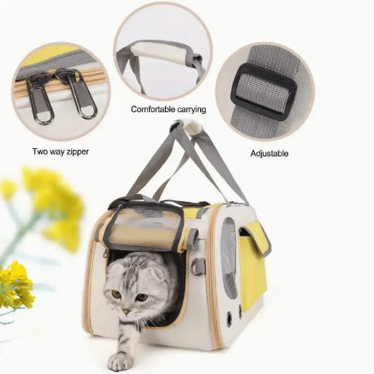 Portable Pet Carrier Bag for Cats & Small Dogs – Lightweight Travel Carrier for Outdoor Adventures