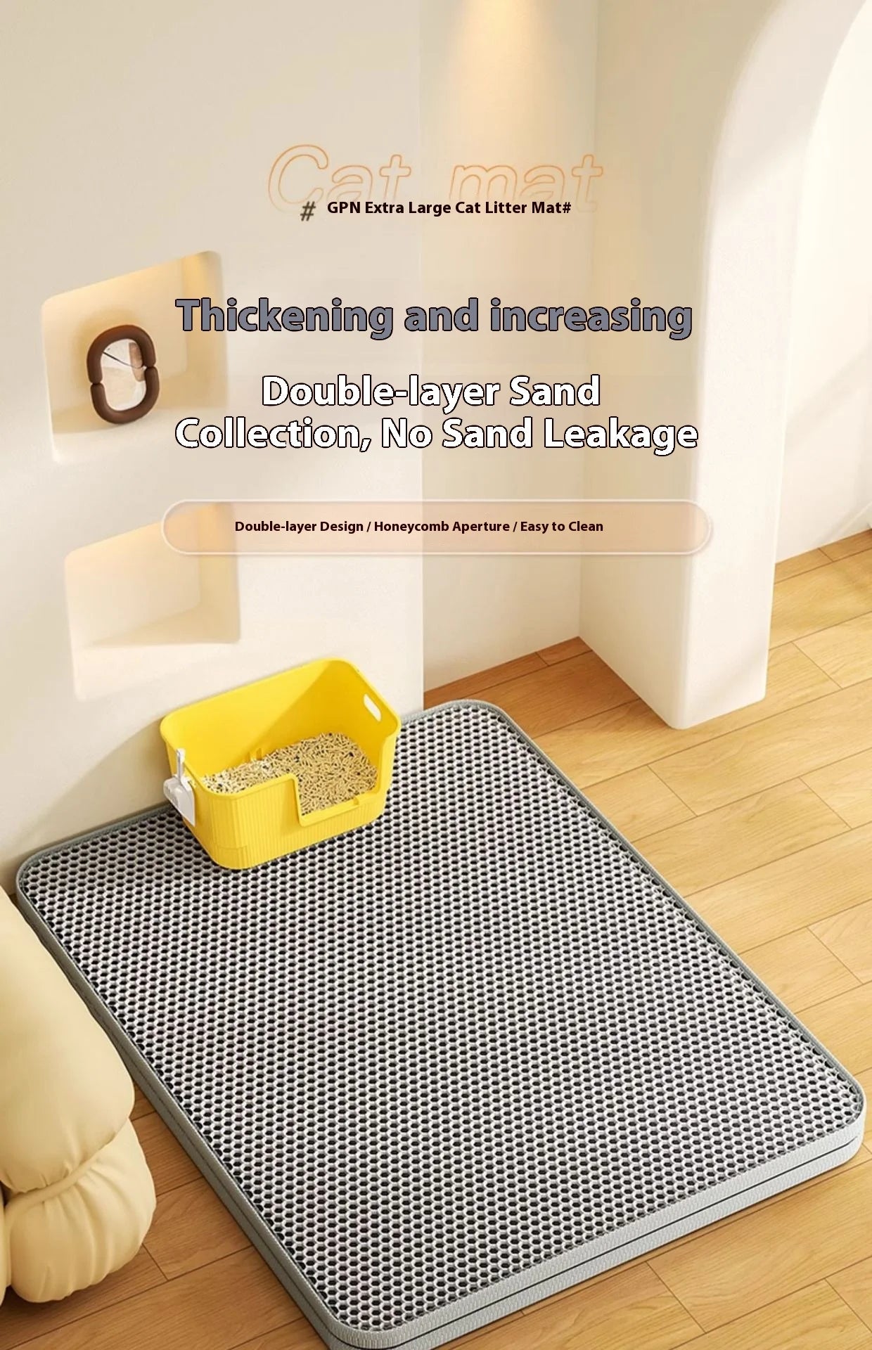Premium 2-Layer Cat Litter Mat – Waterproof Non-Slip Sand Trapping Technology