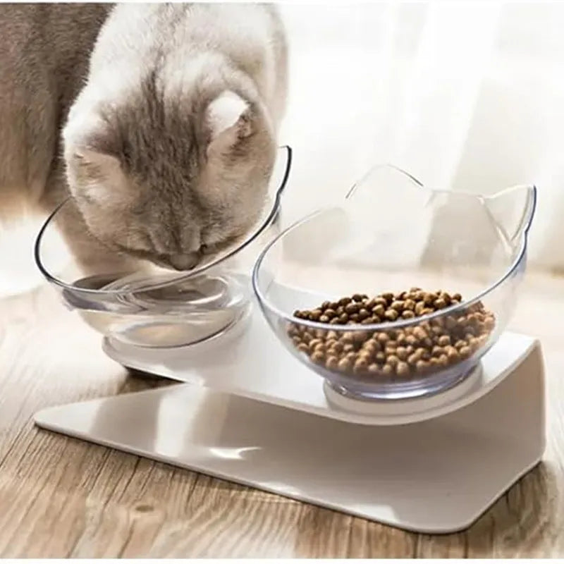 Elevated Tilted Cat Bowl – Anti-Vomiting Orthopedic Food & Water Bowl for Cats, Puppies & Rabbits