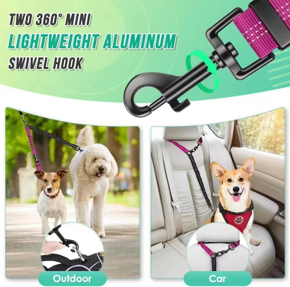 1.6ft Dual Dog Leash Extension - Shock Absorbing Bungee Coupler