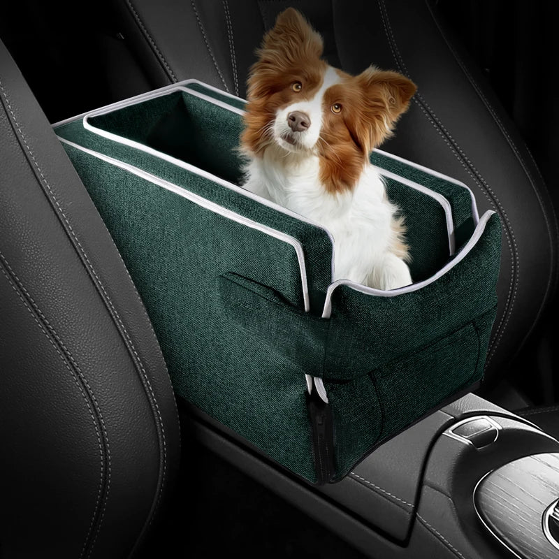 Car Center Console Pet Bed Mat, Small Dog & Cat Booster Safety Seat