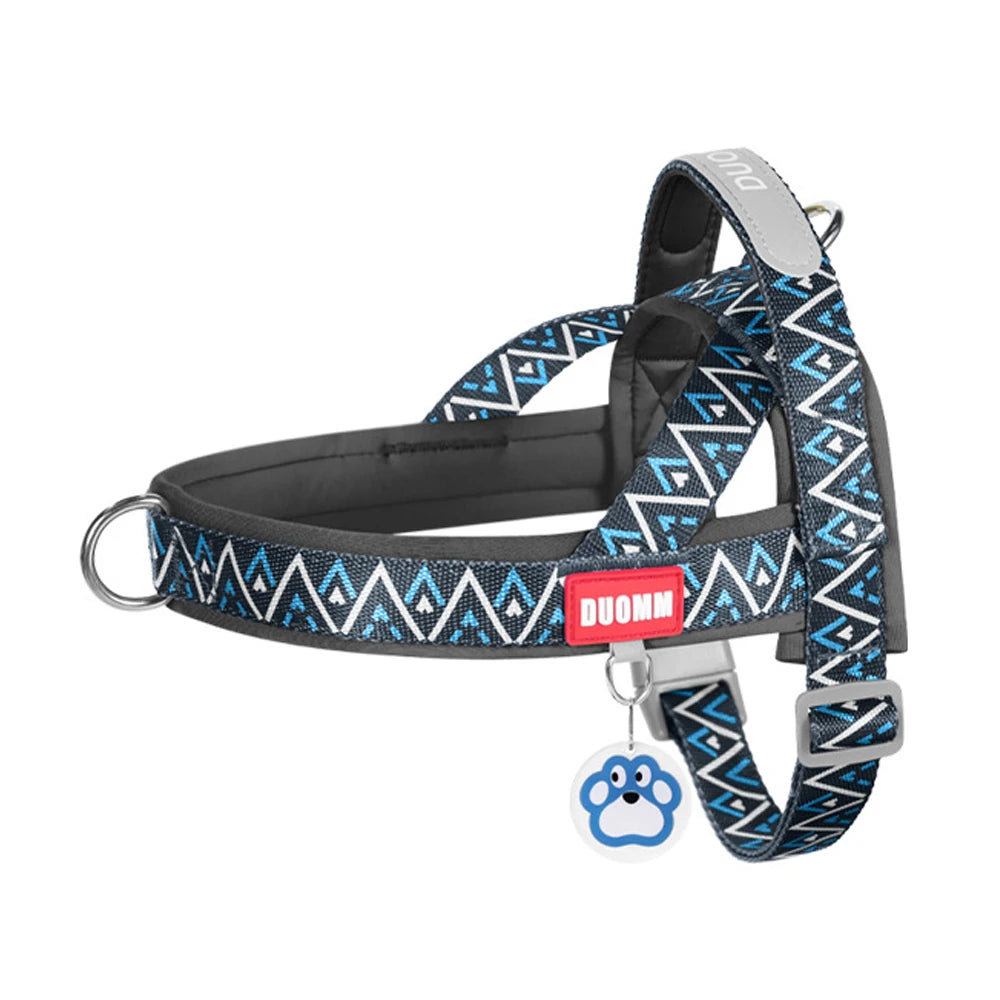 Fashion Printed Dog Harness: Soft No-Pull Padded Saddle Vest