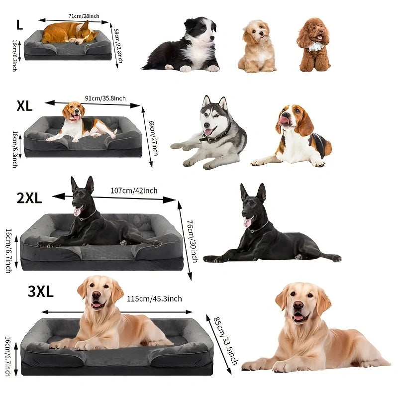Orthopedic Dog Bed Sofa Bed, Extra Large Washable Pet Couch