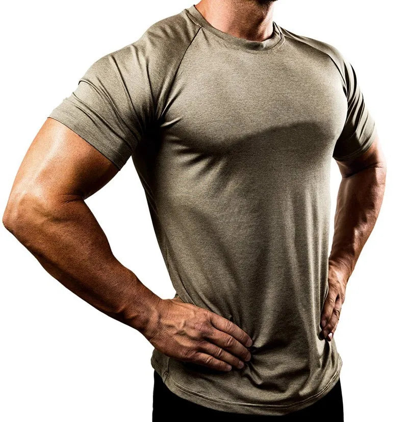 Men’s Muscle Fit T-Shirt – Quick Dry Short Sleeve Gym &amp; Fitness Top