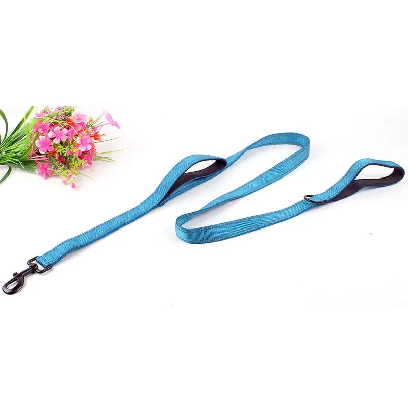 Double Handle Outdoor Travel Dog Leash - Heavy Duty Training Lead
