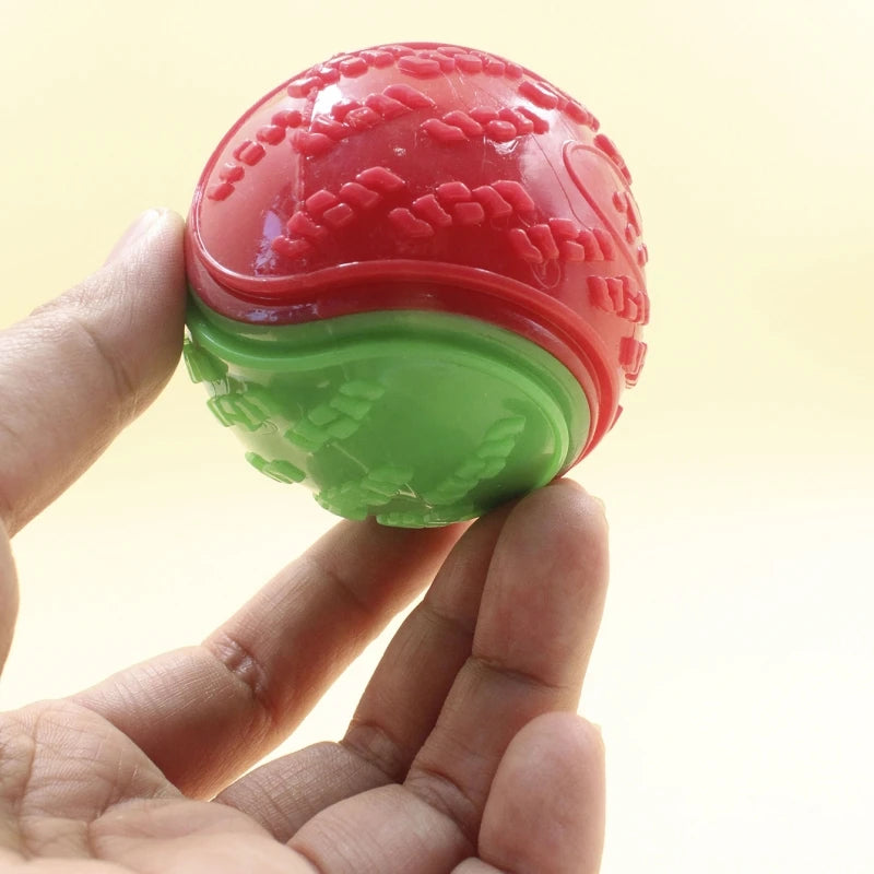 Interactive Squeaky Dog Ball - Soft TPR Teeth Cleaning Toy