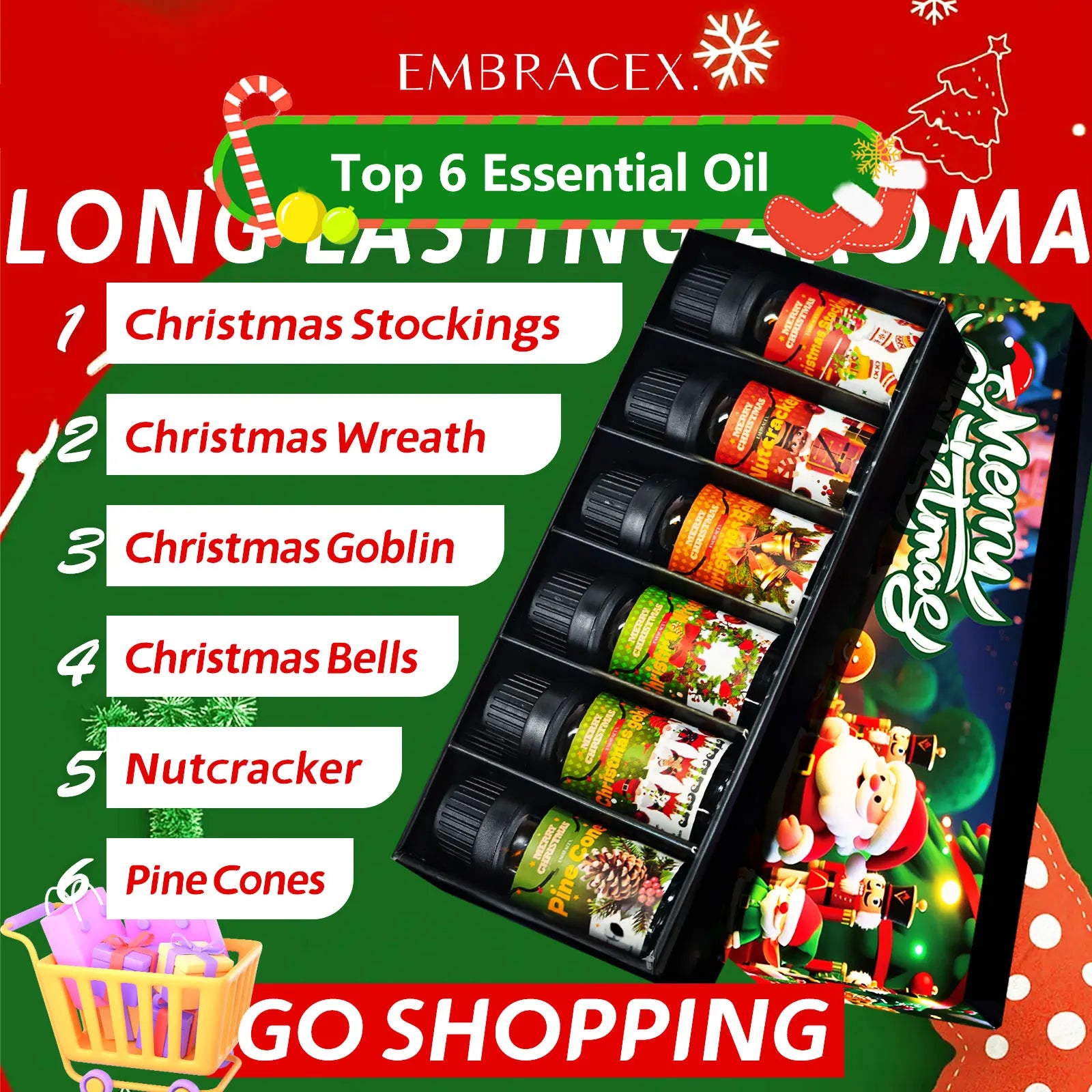 6PC/1PC 10ML Merry Christmas Essential Oils Christmas candle soap Christmas decoration Christmas atmosphere Christmas gifts