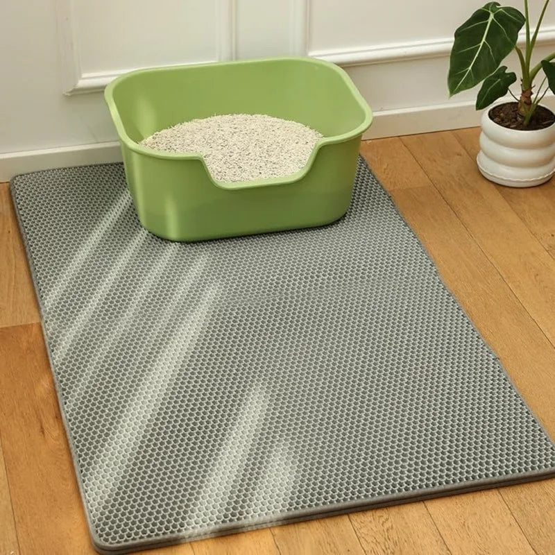 Waterproof Double-Layer Cat Litter Mat – Foldable Urine-Proof Litter Trapping Carpet for Cats