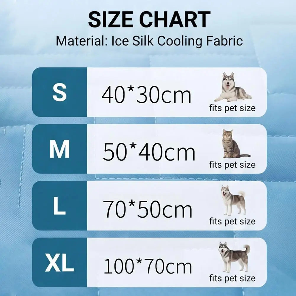 Self-Cooling Dog Mat for Large Dogs, Washable Breathable Ice Silk Bed