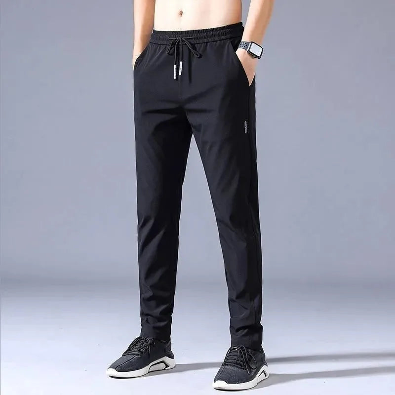 Men's Pants 2025 Summer New Black Gray Thin  Casual Pants Outdoor Elastic Breathable pants