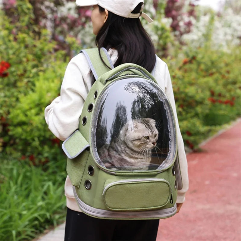 Transparent Cat Carrier Backpack – Breathable Pet Travel Backpack for Cats & Small Dogs