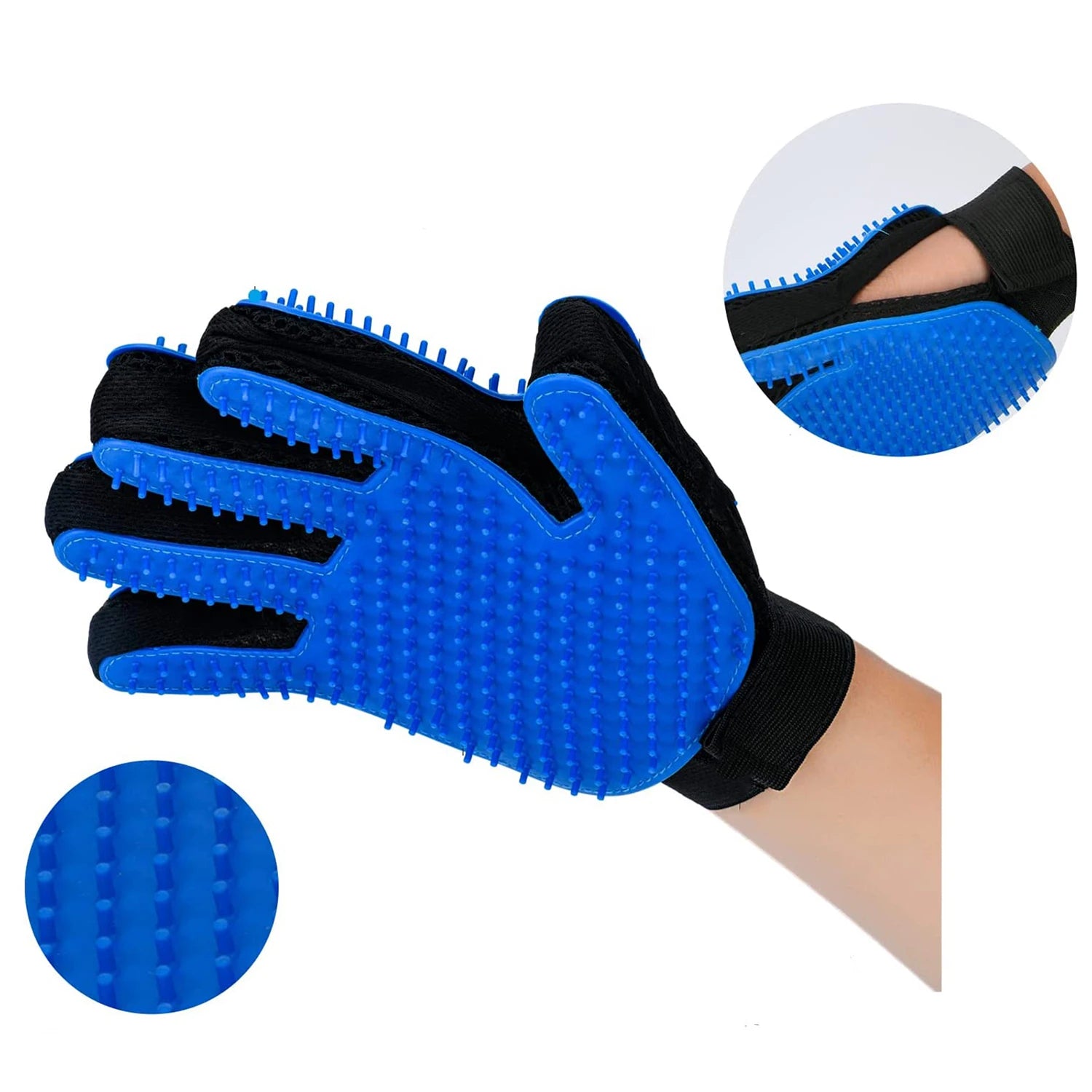 Pet Grooming Glove – Hair Remover & Massage Brush for Dogs and Cats (1 Pair)