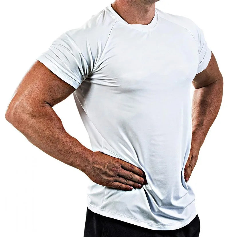 Men’s Muscle Fit T-Shirt – Quick Dry Short Sleeve Gym &amp; Fitness Top
