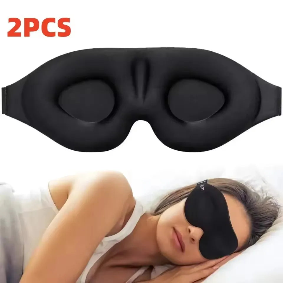 3D Contoured Sleep Mask with Earplugs – Light Blocking Eye Mask for Men & Women - PULSE MART