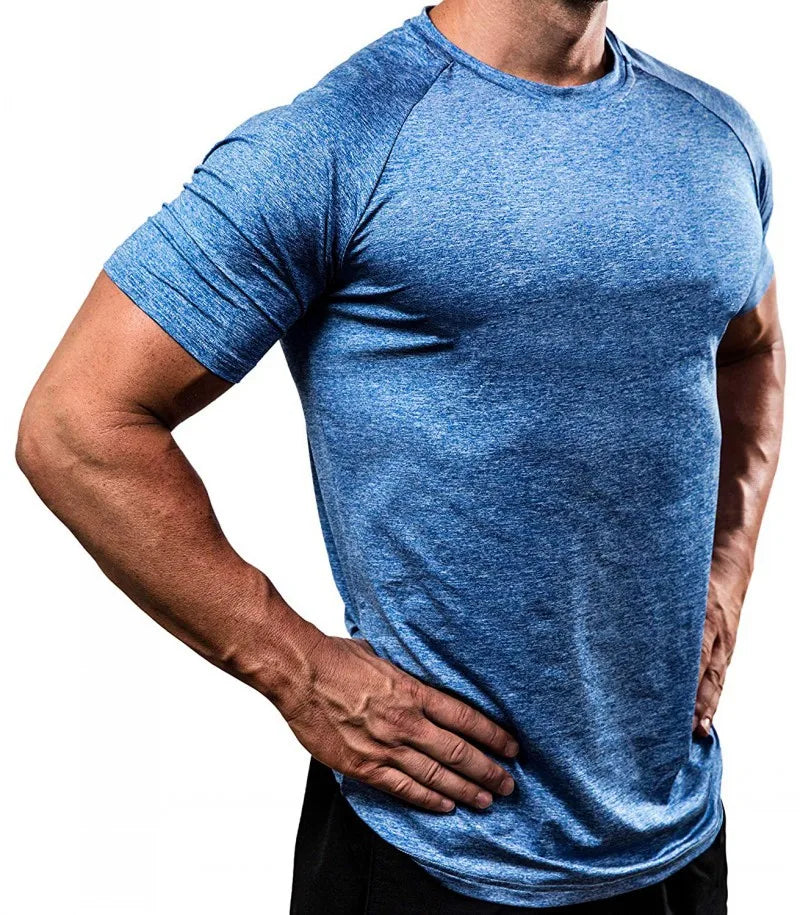 Men’s Muscle Fit T-Shirt – Quick Dry Short Sleeve Gym &amp; Fitness Top