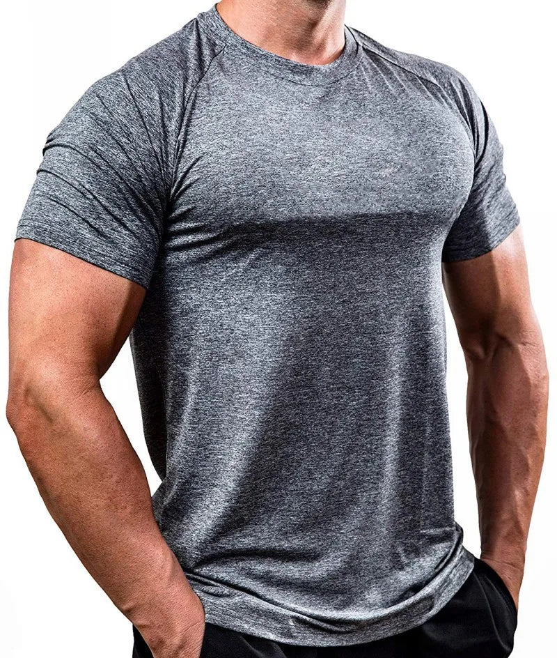 Men’s Muscle Fit T-Shirt – Quick Dry Short Sleeve Gym &amp; Fitness Top