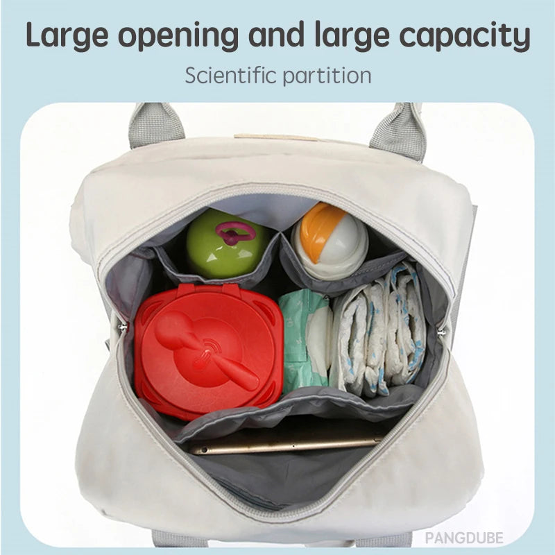 PANGDUBE Mom Dad Backpack with Changing Pads Pacifier Bag Hooks for Stroller Maternity Mom Bag for Baby Accessories Diaper Bag - PULSE MART