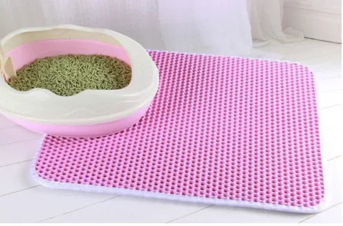Double-Layer Waterproof Cat Litter Mat – Non-Slip Washable Trapping Pad