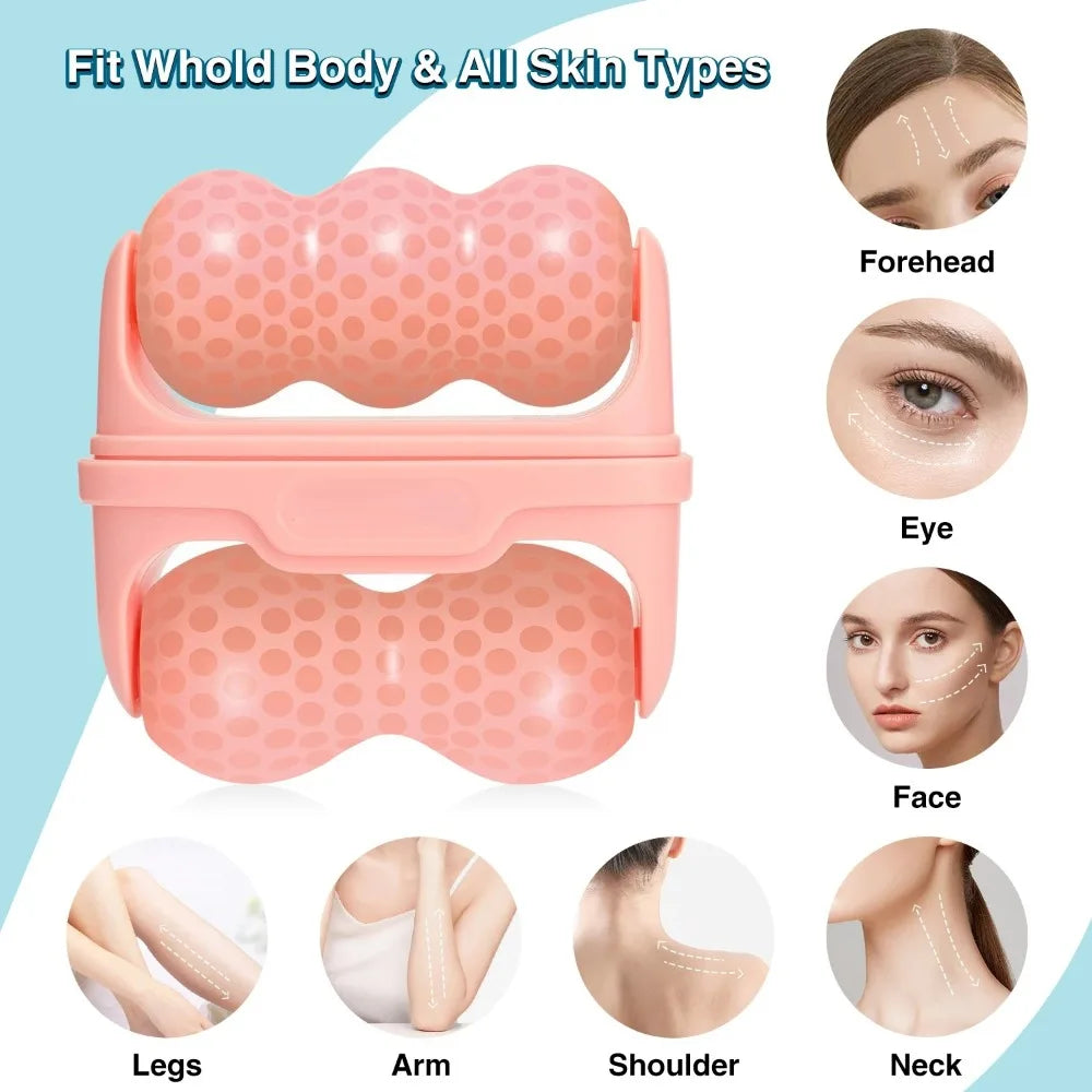 Double Head Ice Roller - Facial and Eye Puffiness Reliever, Migraine Pain Relief, and Skin Beauty Tool for Cold Body Massage - PULSE MART