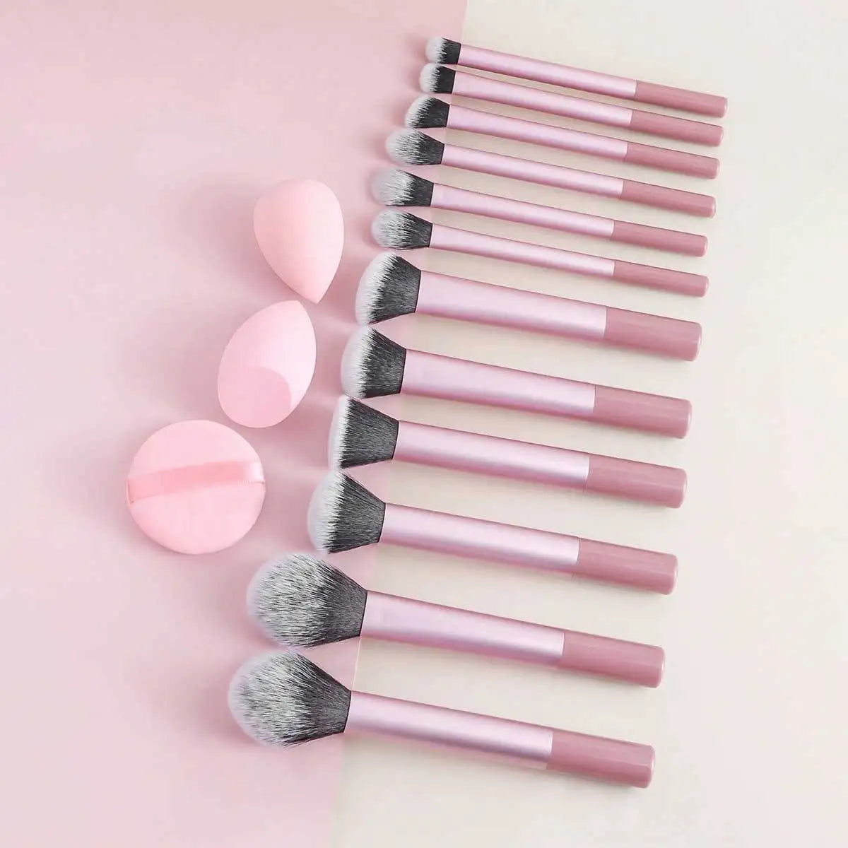 12-Piece Multi-Functional Makeup Brush Set with Sponge - Complete Collection for Foundation, Eyeshadow - PULSE MART