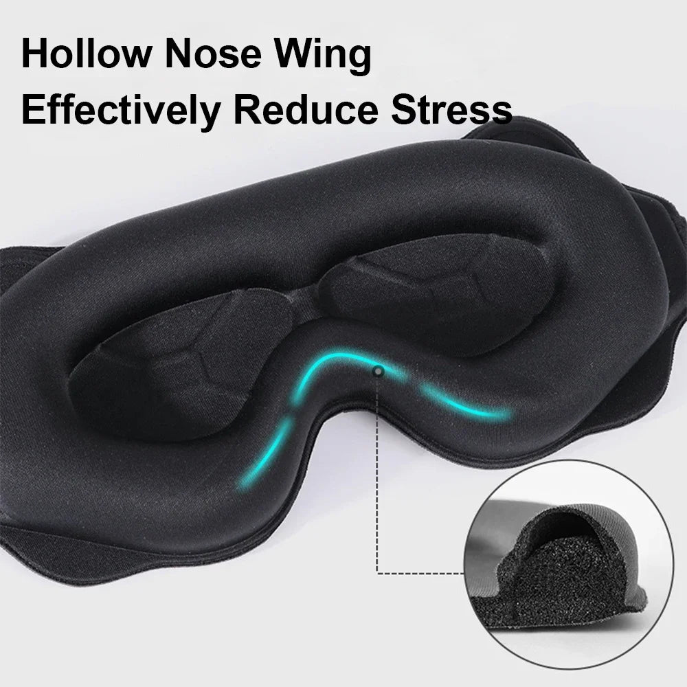 3D Sleeping Mask – Light Blocking, Soft Padded Eye Shade &amp; Sleeping Aid - PULSE MART