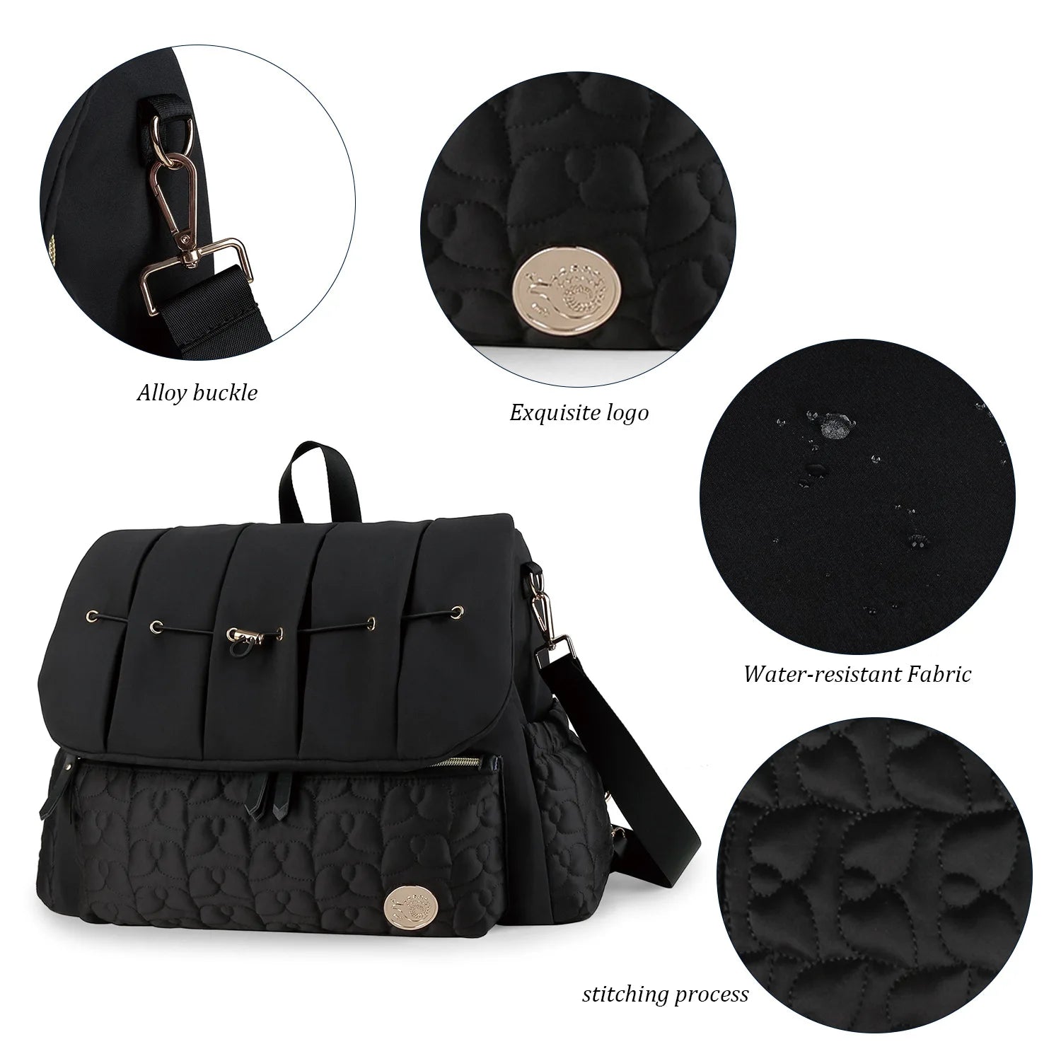 Baby Diaper Bag Backpack For Maternity Nappy Bag Removable Shoulder Straps Fashion Waterproof Mommy Handbag With Changing Pad - PULSE MART