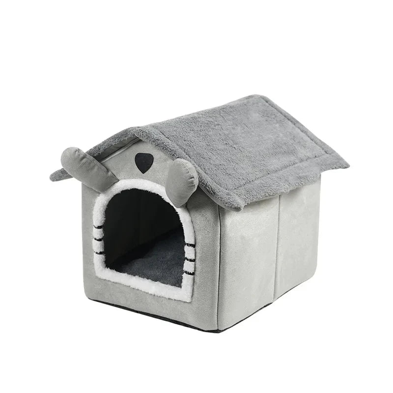 Warm Pet House for Dogs & Cats – Detachable Washable Bed for Small Pets