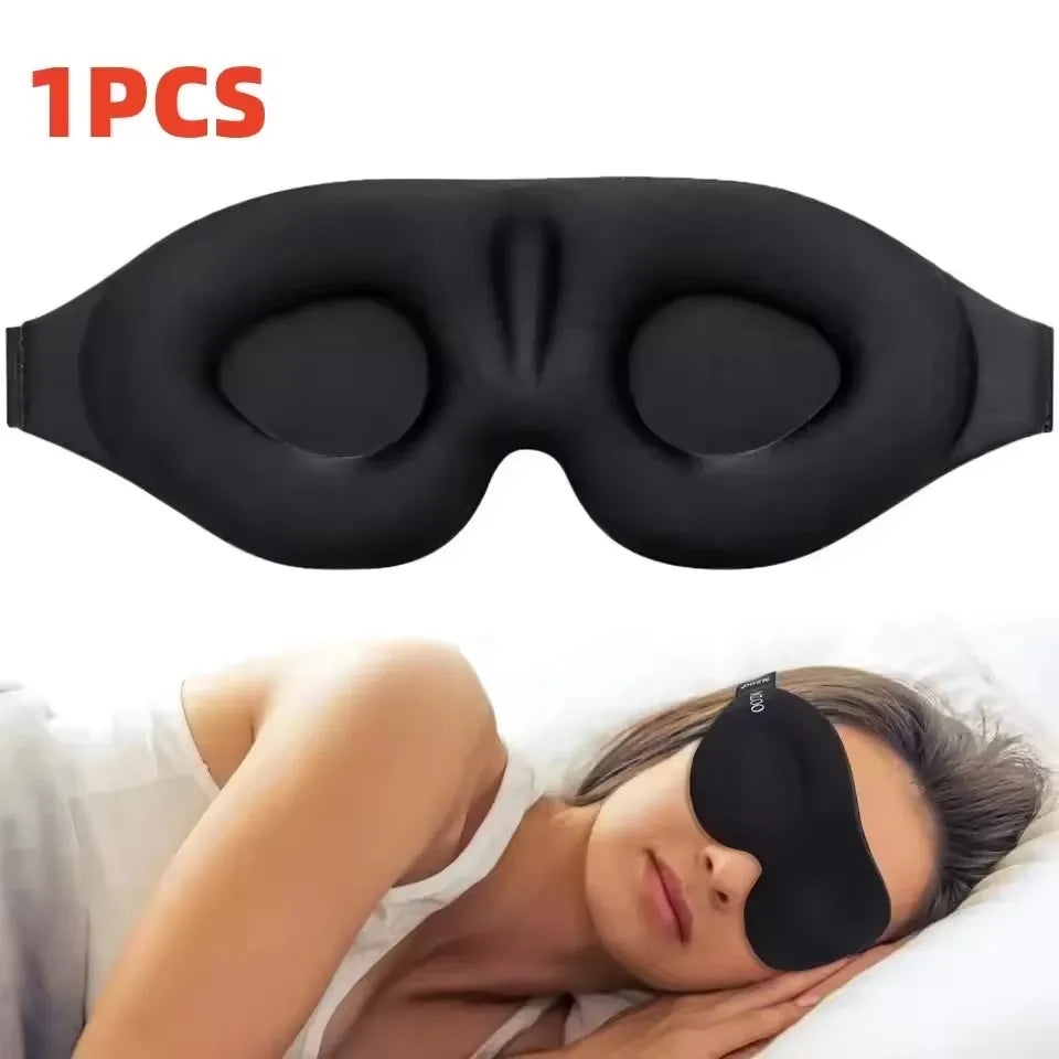 3D Contoured Sleep Mask with Earplugs – Light Blocking Eye Mask for Men & Women - PULSE MART