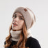 2pcs Knitted Hat Suit With Scarf Winter Two-color Hat And Thick Warm Earflaps Wool Scarf - PULSE MART
