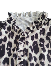Pure Color Ruffle Hemline Shirt, Casual V-neck Long Sleeve Shirt. - PULSE MART