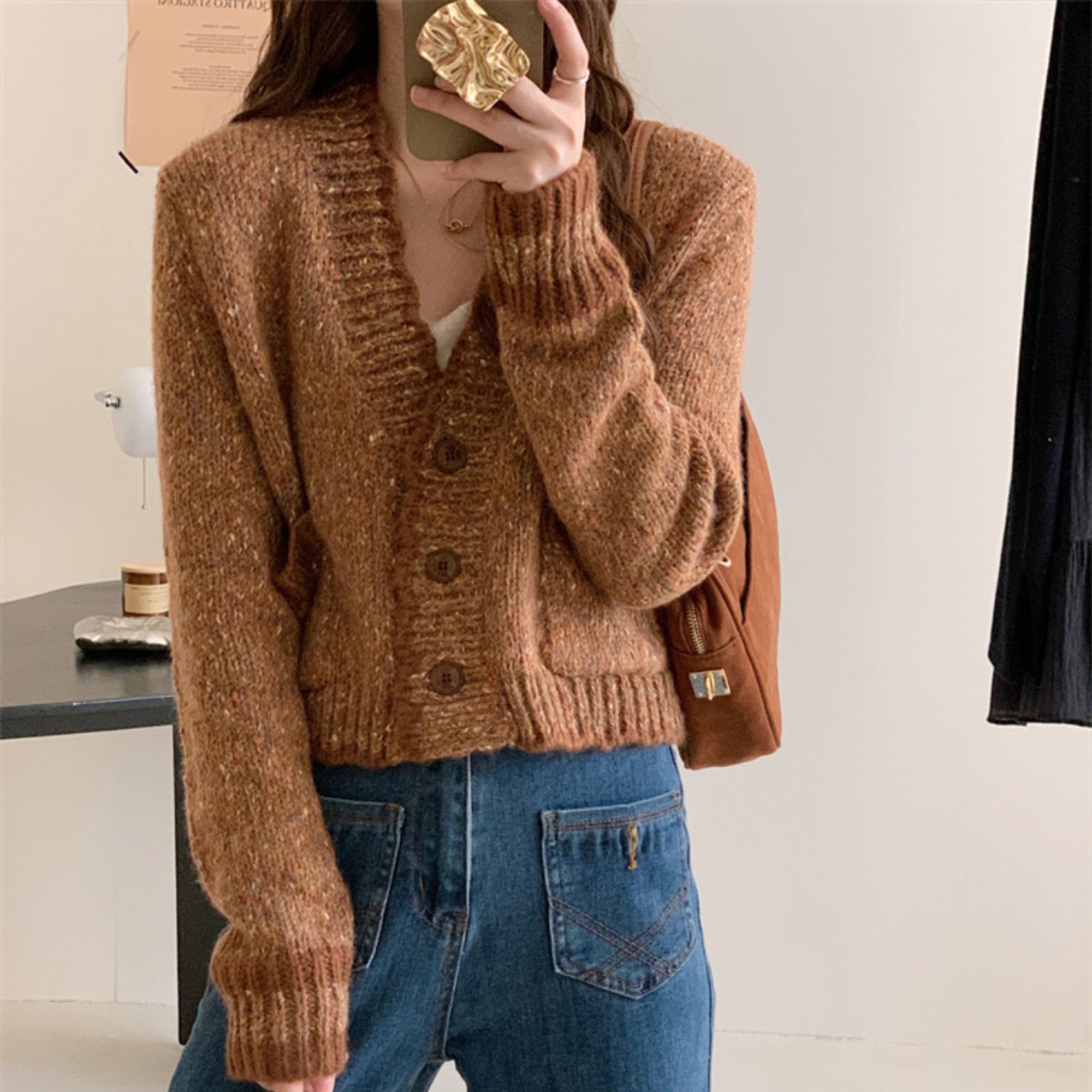 French Style Sweater Cardigan, Women's Spring Knitted Sweater, Kintted Top, Knitwear, Spring Clothing, Womens Clothing - PULSE MART