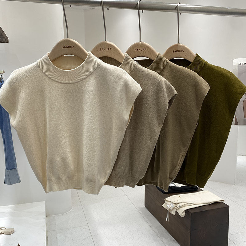 Sleeveless Loose Short Waist Bandage Dress Outer Wear Vest - PULSE MART