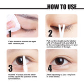 West&Month Double Eyelid Tape - Invisible, No-Glue, Natural Mesh Adhesive, Activates With Water, Beautiful Eyes, Olive Shaped Lace - PULSE MART